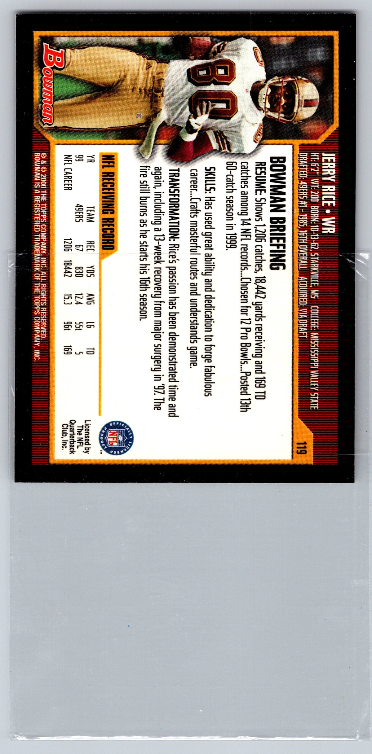 2000 Bowman #119 Jerry Rice