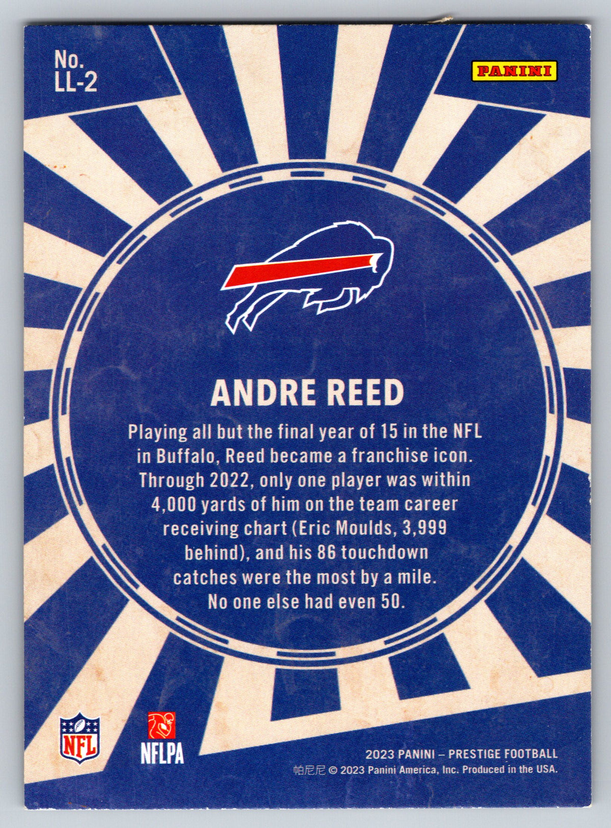 2023 Panini Prestige #LL-2 Andre Reed Living Legends