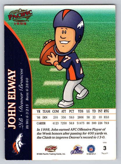 1999 Pacific Backyard Football #3 John Elway