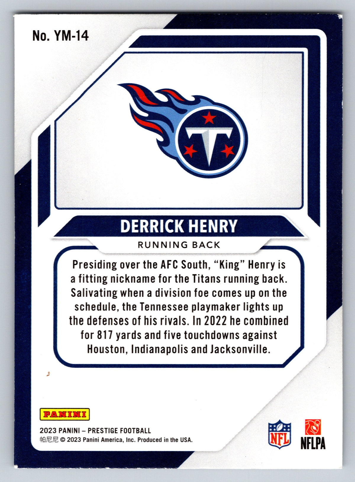 2023 Panini Prestige #YM-14 Derrick Henry Youth Movement