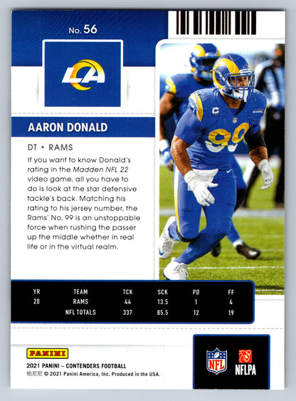 2021 Panini Contenders #56 Aaron Donald