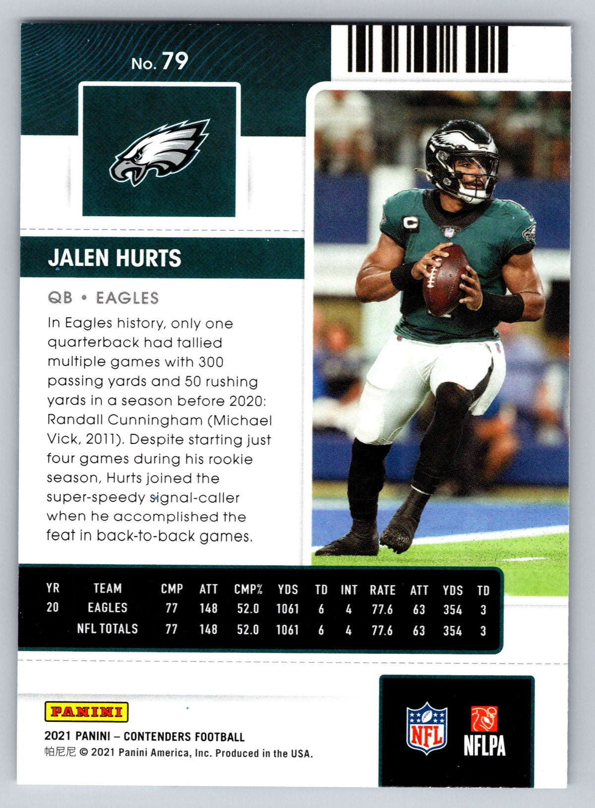 2021 Panini Contenders #79 Jalen Hurts