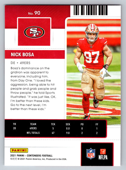 2021 Panini Contenders #90 Nick Bosa