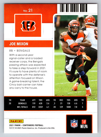 2021 Panini Contenders #21 Joe Mixon
