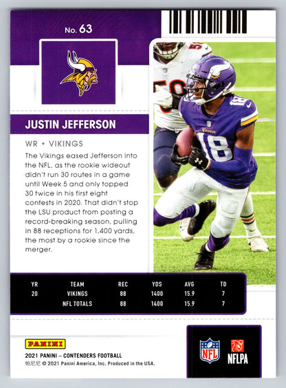 2021 Panini Contenders #63 Justin Jefferson
