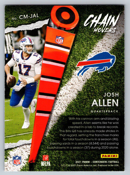 2021 Panini Contenders #CM-JAL Josh Allen Chain Movers