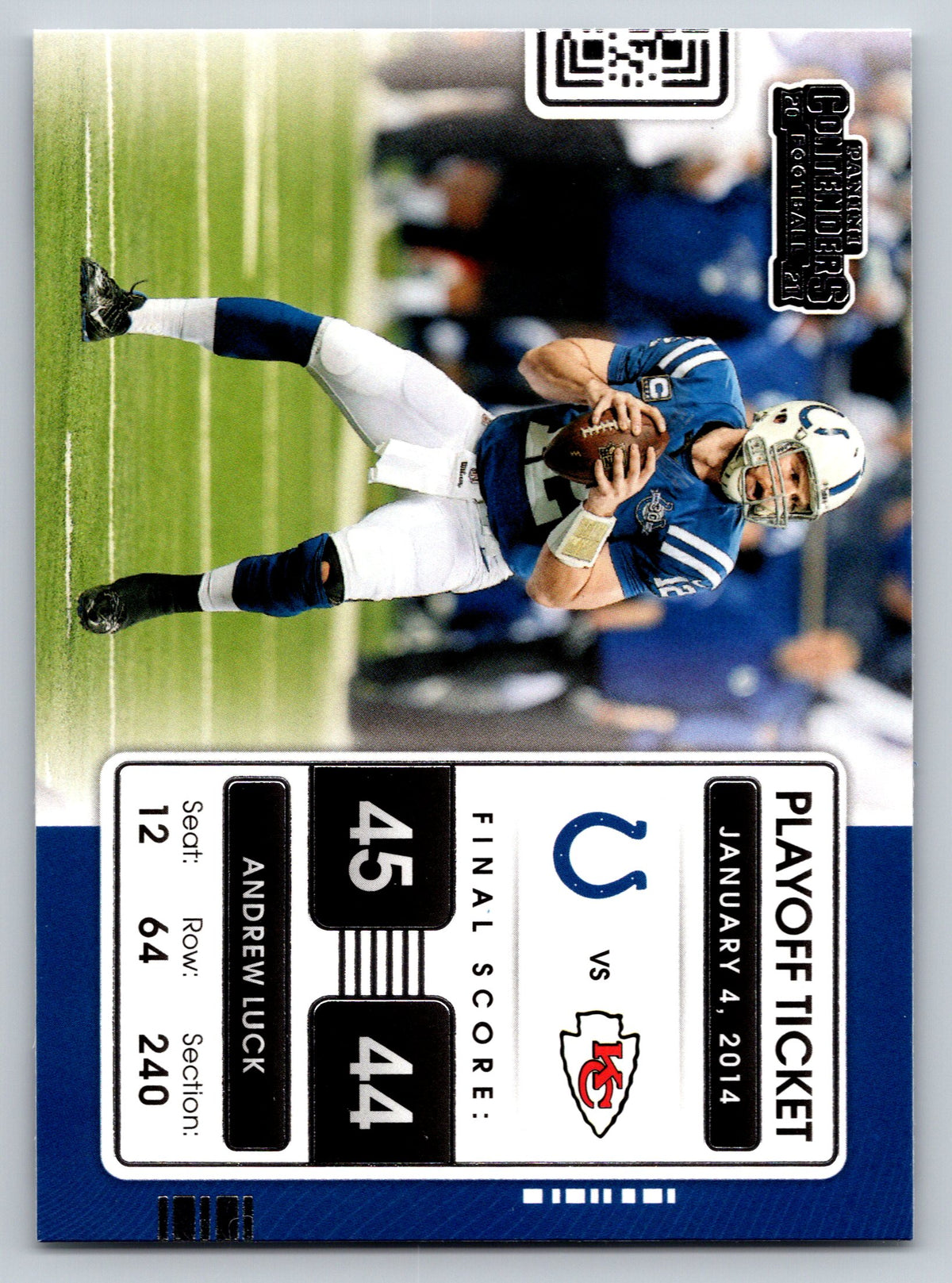 2021 Panini Contenders #PLT-ALU Andrew Luck Playoff Tickets