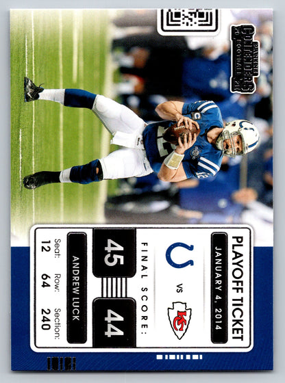 2021 Panini Contenders #PLT-ALU Andrew Luck Playoff Tickets