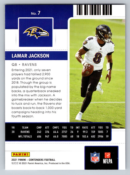 2021 Panini Contenders #7 Lamar Jackson