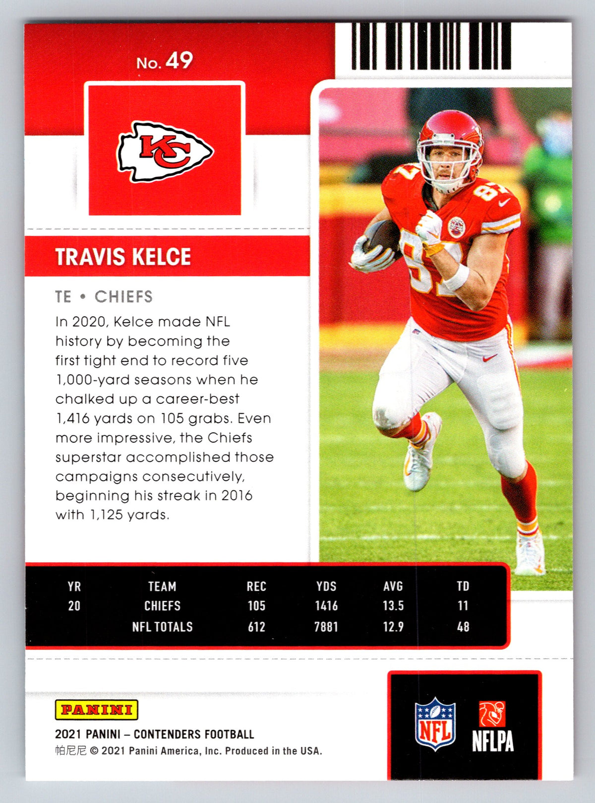 2021 Panini Contenders #49 Travis Kelce