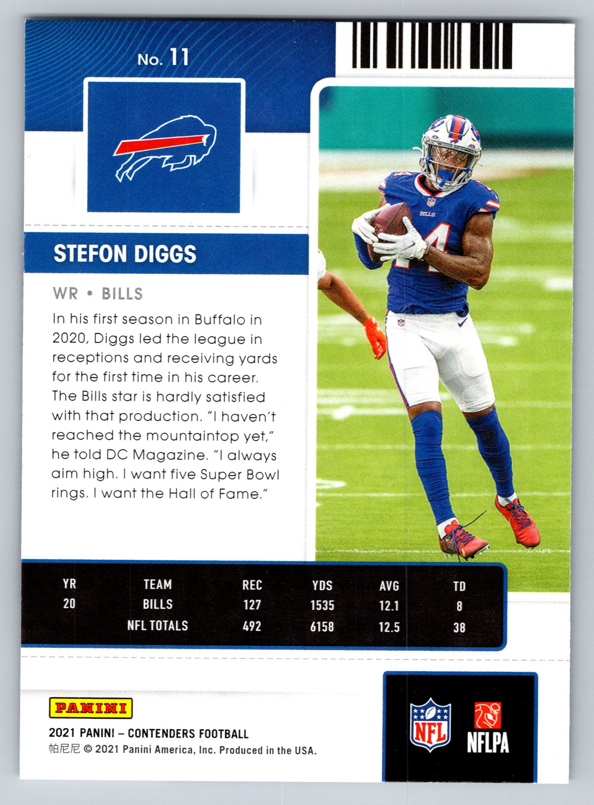 2021 Panini Contenders #11 Stefon Diggs