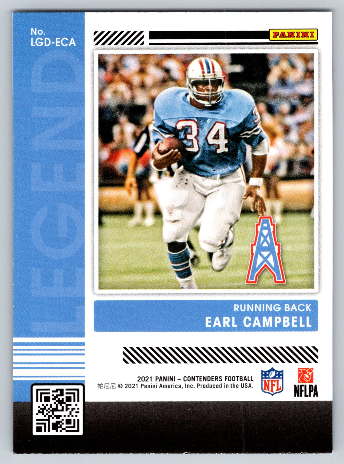 2021 Panini Contenders #LGD-ECA Earl Campbell Legendary Contenders Ruby