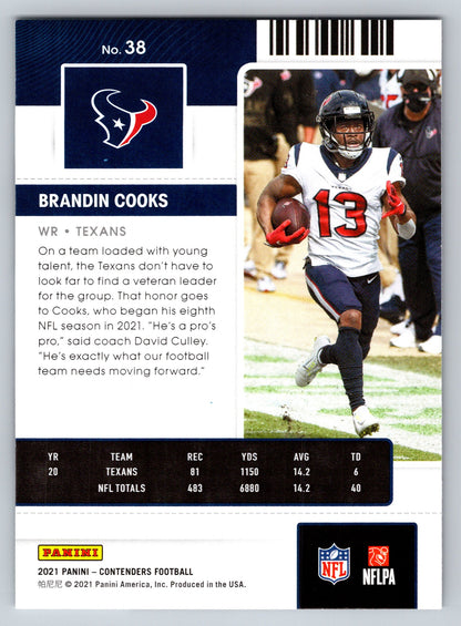 2021 Panini Contenders #38 Brandin Cooks