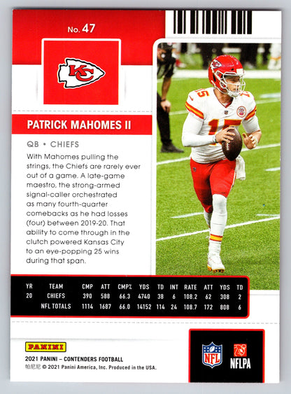 2021 Panini Contenders #47 Patrick Mahomes II