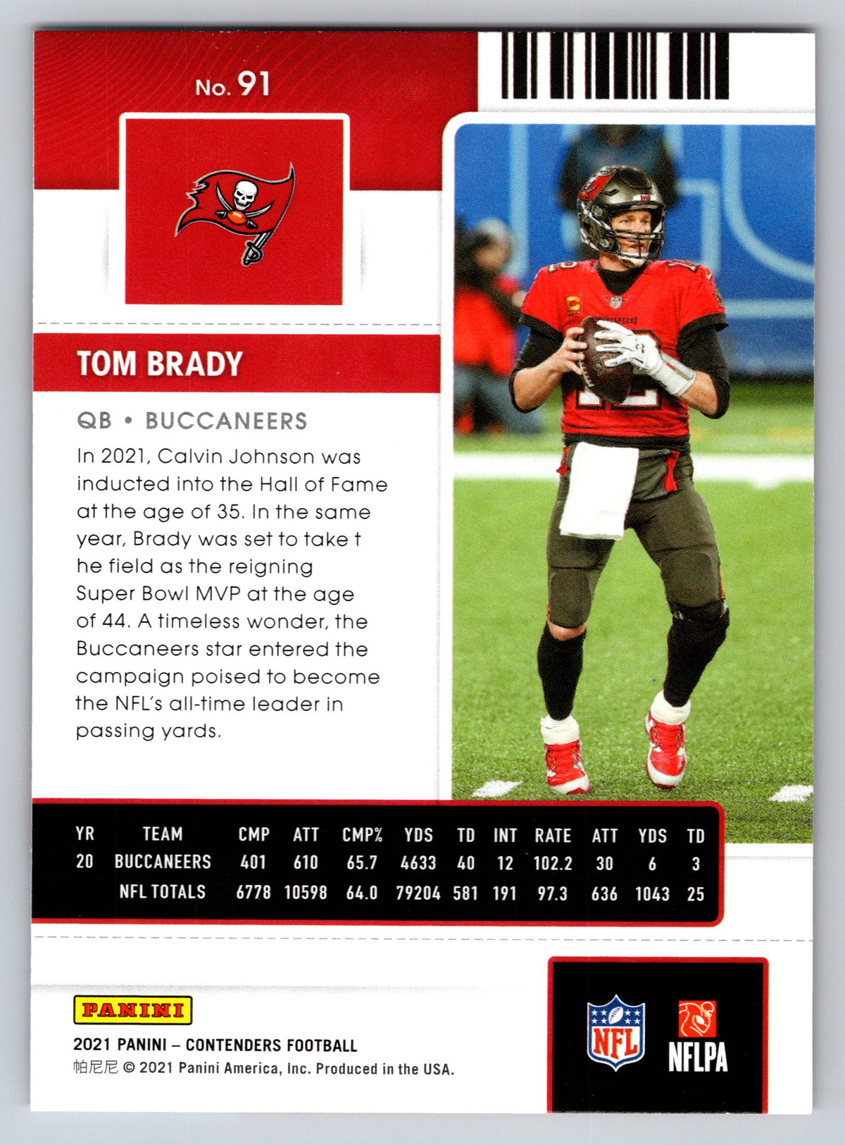 2021 Panini Contenders #91 Tom Brady