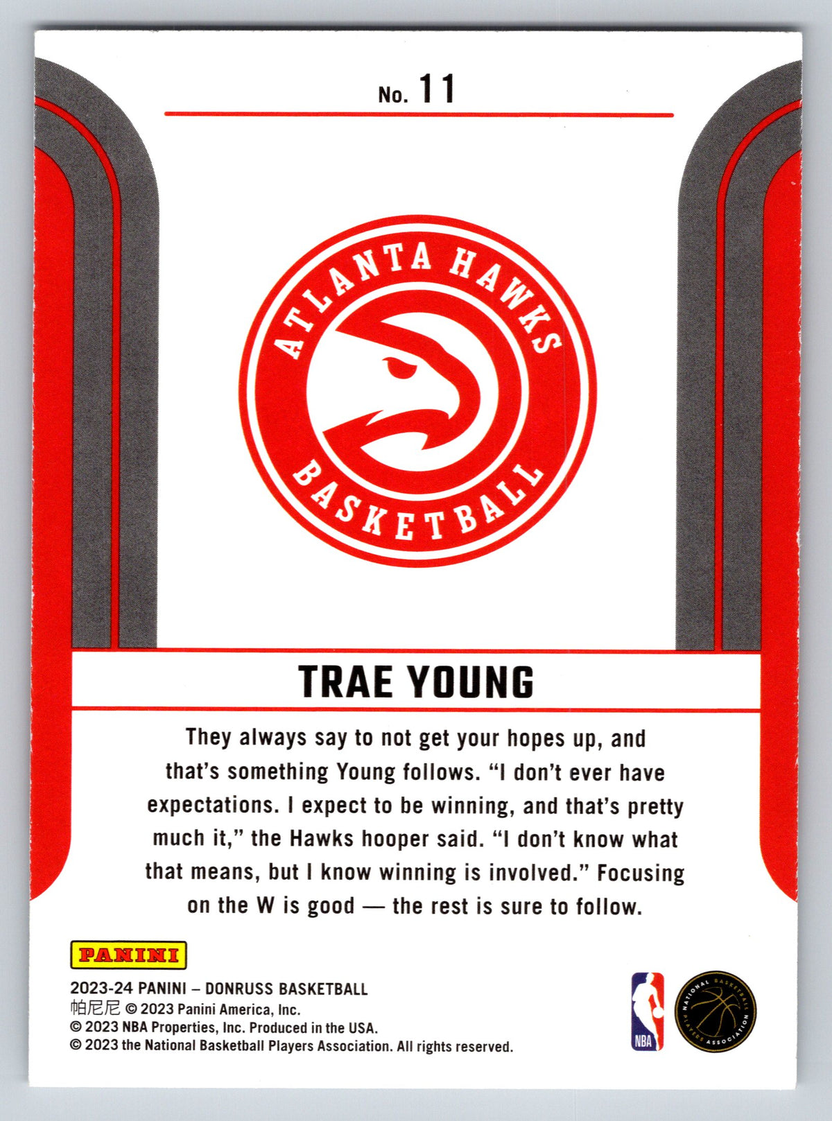 2023-24 Donruss #11 Trae Young Franchise Features