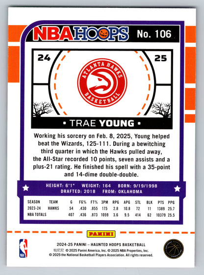 2024-25 Hoops Haunted Hoops #106 Trae Young Slime