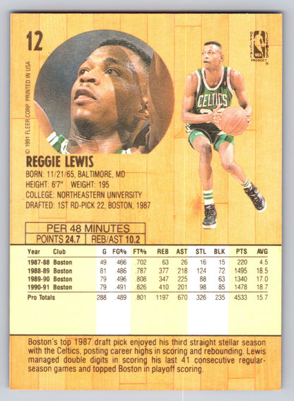 1991-92 Fleer #12 Reggie Lewis