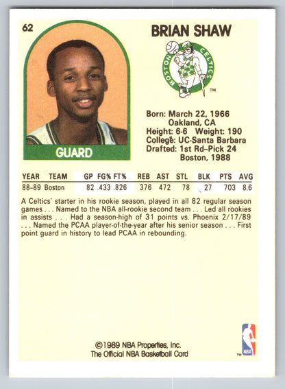 1989-90 Hoops #62 Brian Shaw
