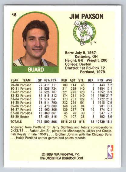 1989-90 Hoops #18 Jim Paxson