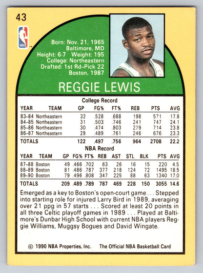 1990-91 Hoops #43 Reggie Lewis