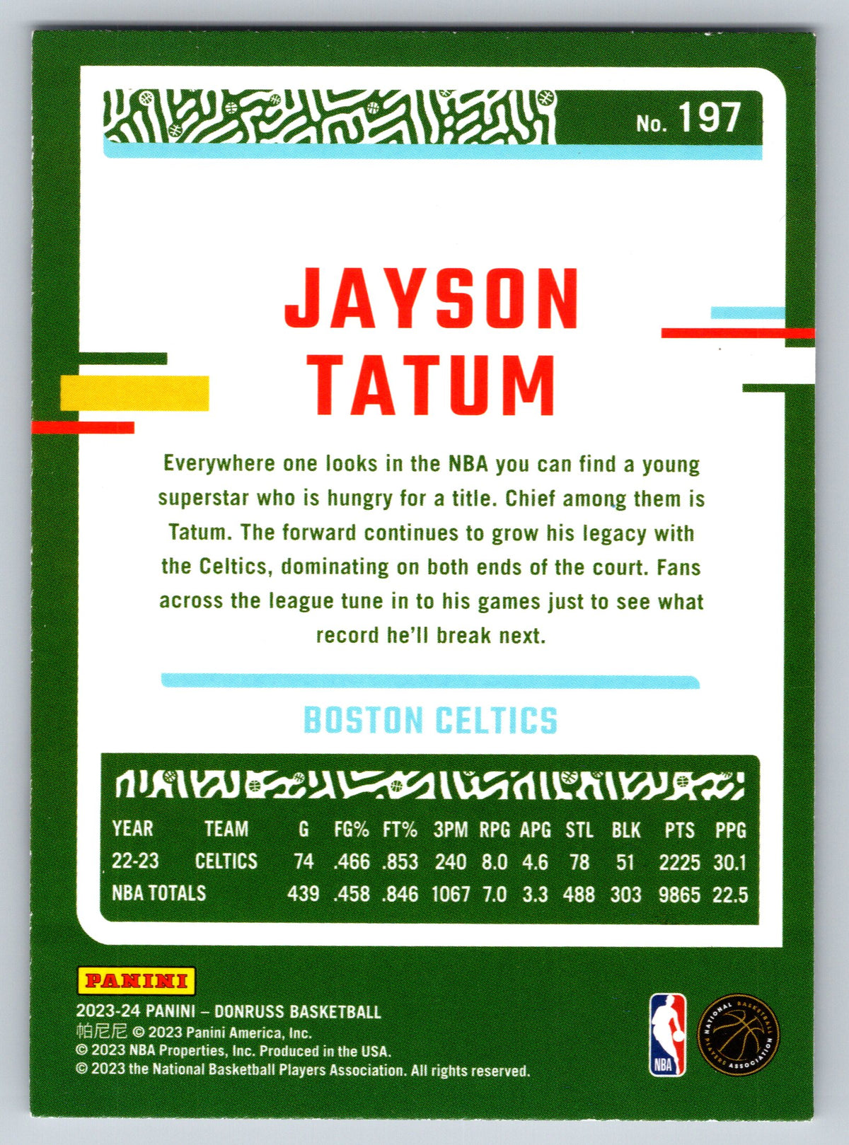 2023-24 Donruss #197 Jayson Tatum