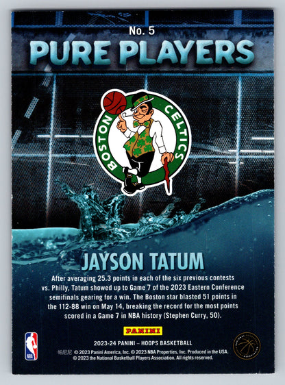 2023-24 Hoops #5 Jayson Tatum Pure Players