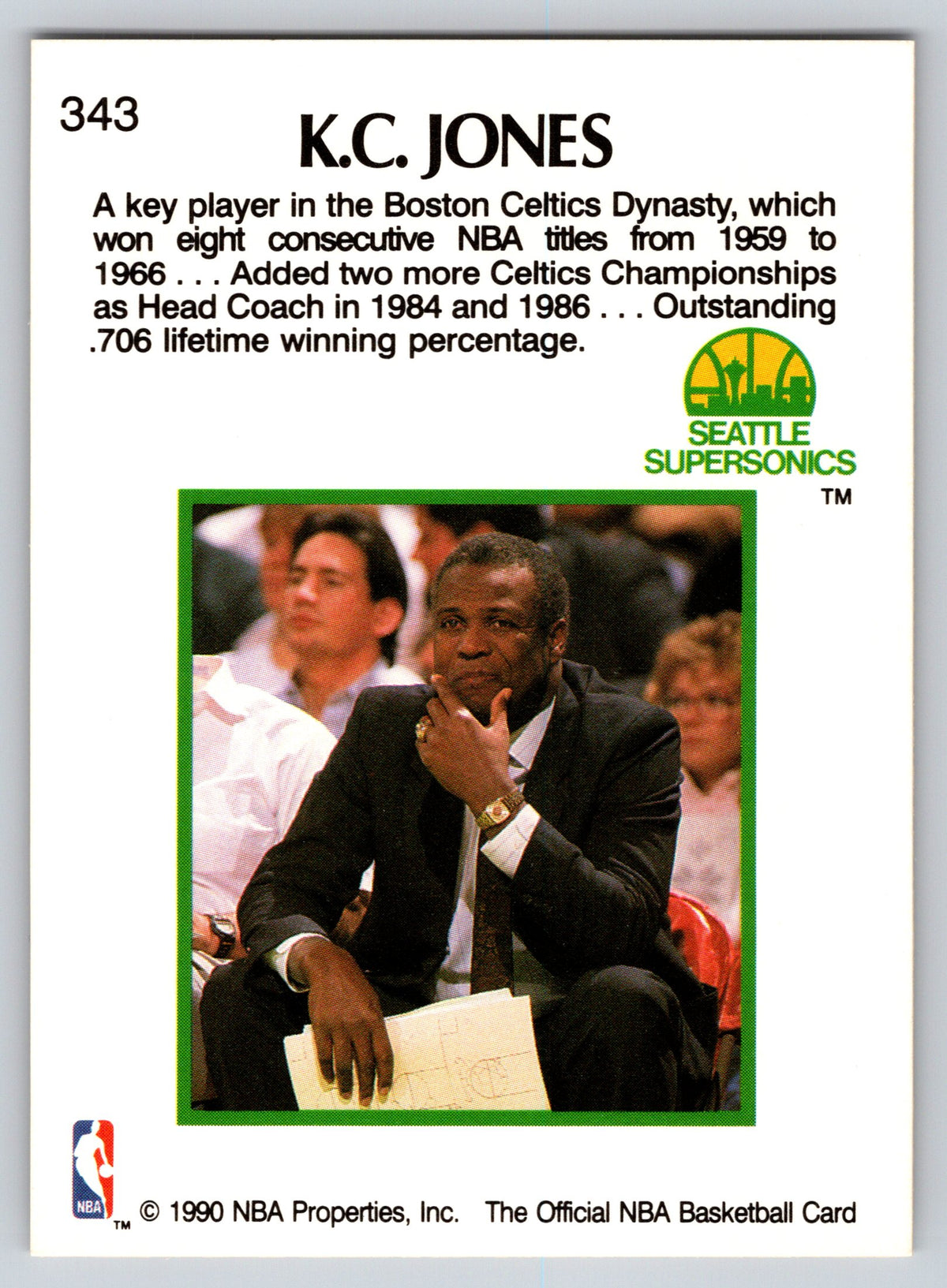 1990-91 Hoops #343 K.C. Jones