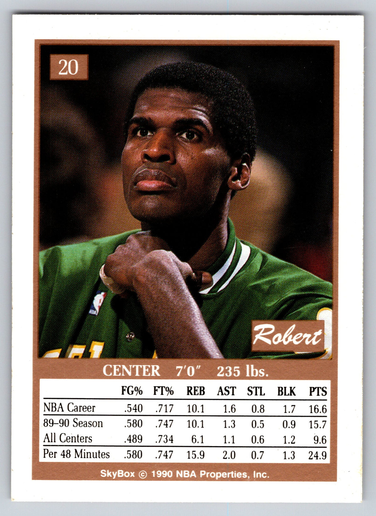 1990-91 SkyBox #20 Robert Parish