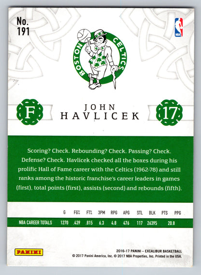 2016-17 Panini Excalibur #191 John Havlicek Count