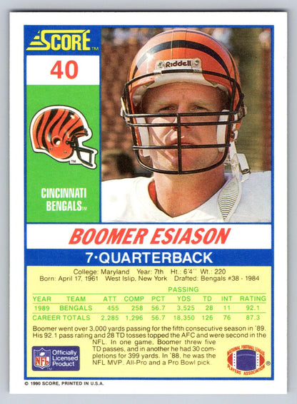 1990 Score #40 Boomer Esiason