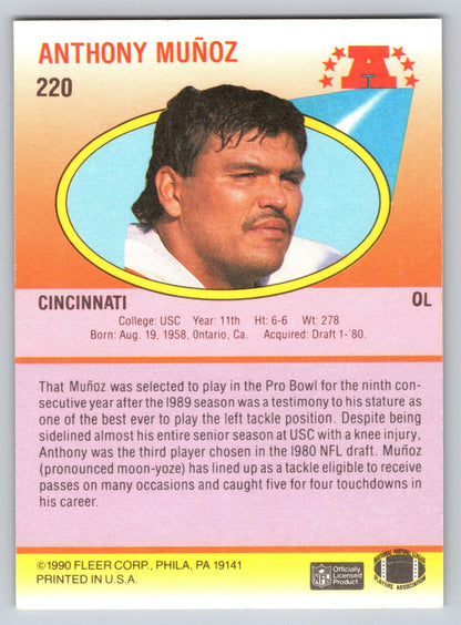 1990 Fleer #220 Anthony Muñoz