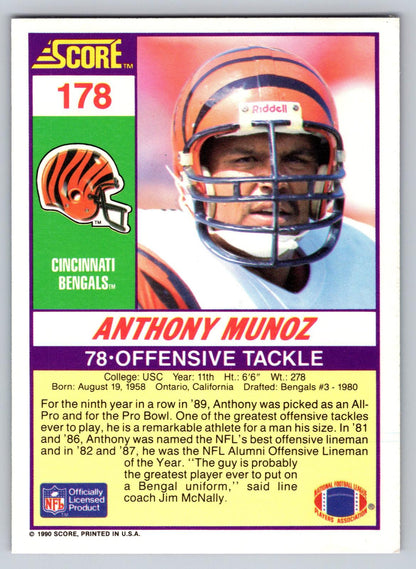 1990 Score #178 Anthony Munoz