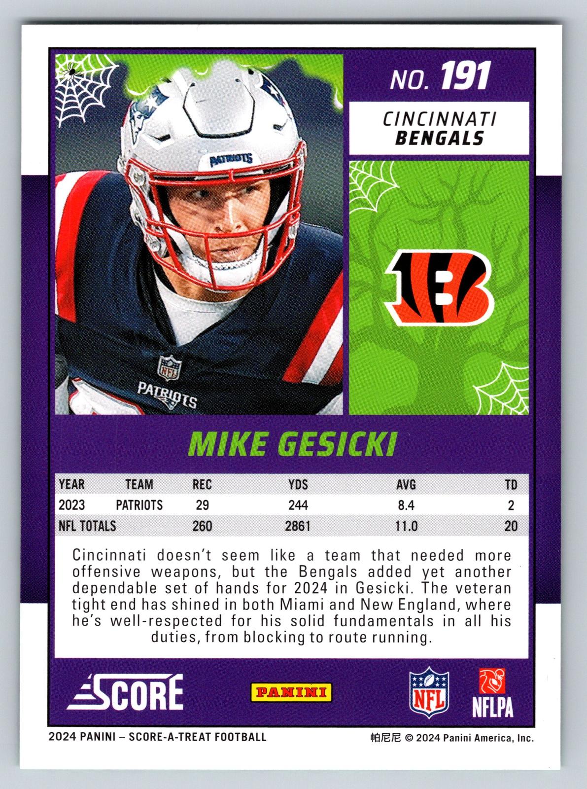 2024 Score-A-Treat #191 Mike Gesicki Green Bats