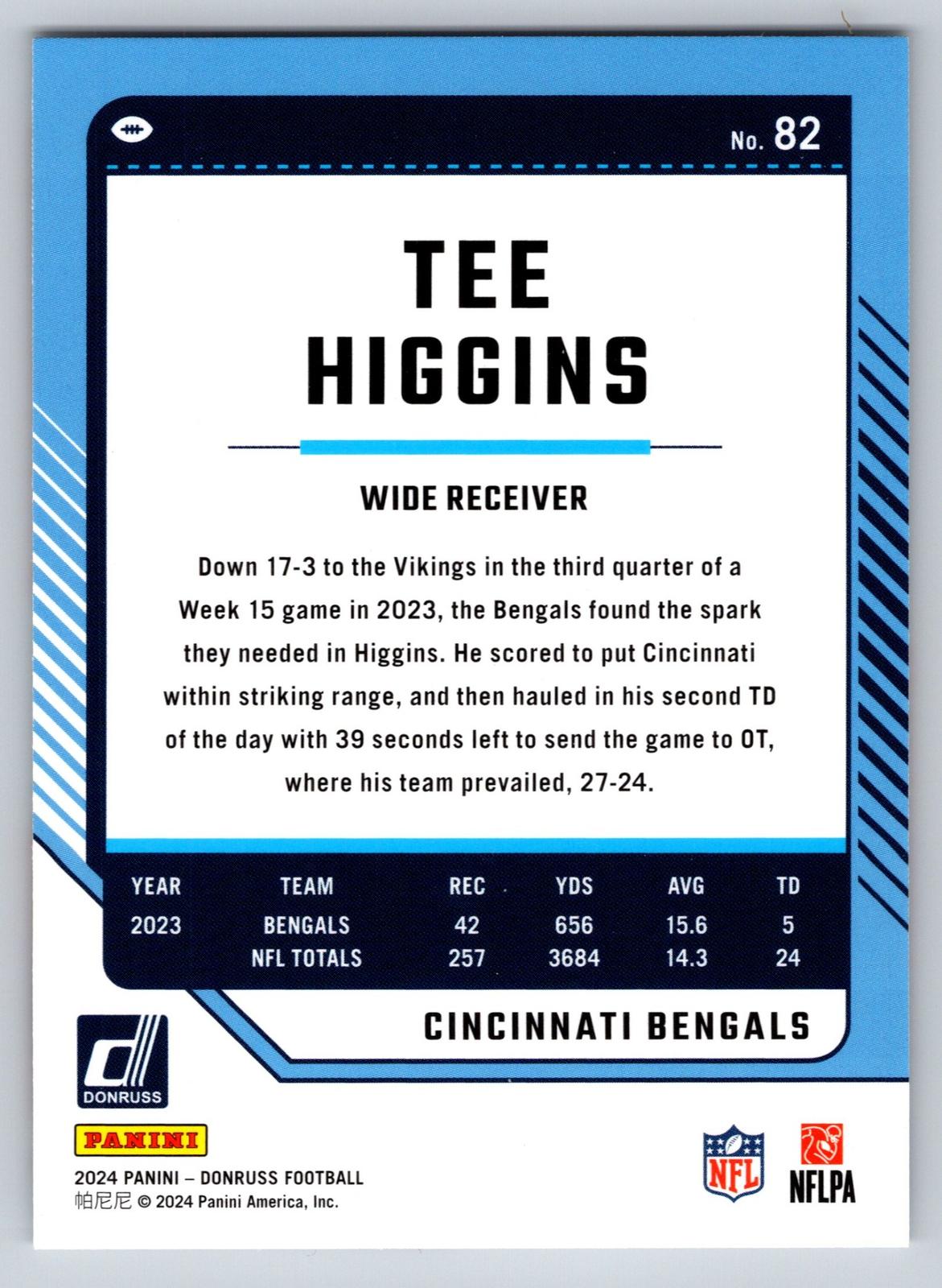 2024 Donruss #82 Tee Higgins