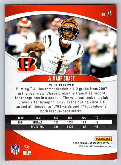 2025 Panini Absolute #74 Ja'Marr Chase Retail