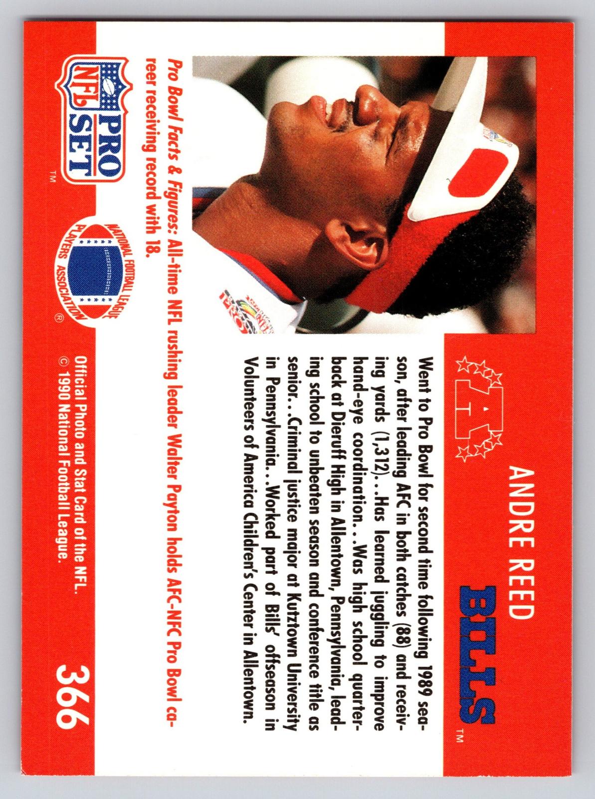 1990 Pro Set #366 Andre Reed