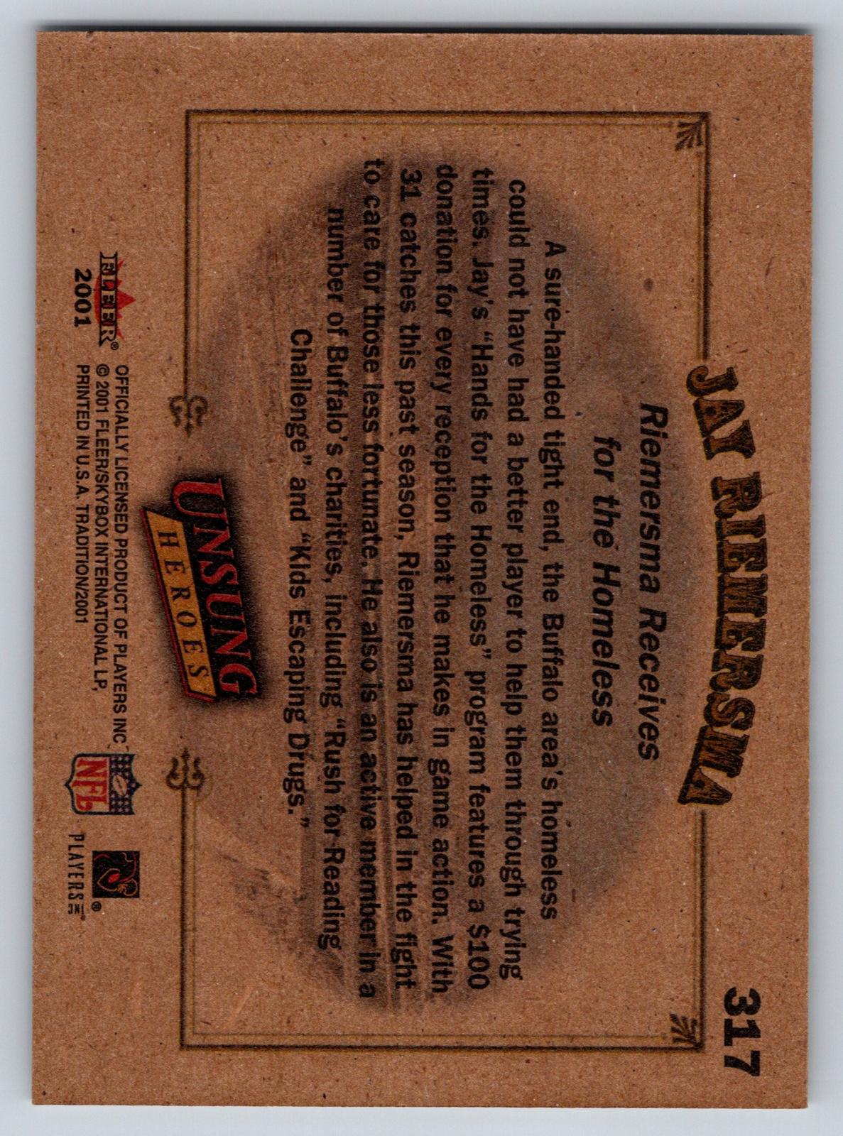 2001 Fleer Tradition #317 Jay Riemersma