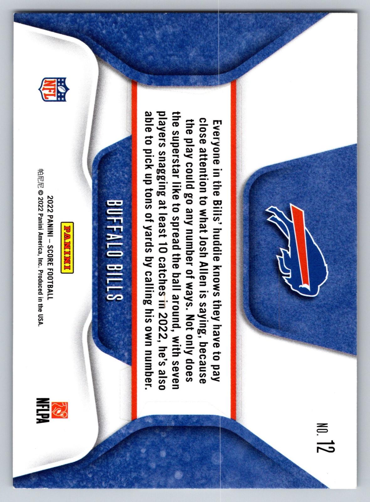 2023 Score #12 Buffalo Bills Huddle Up Red