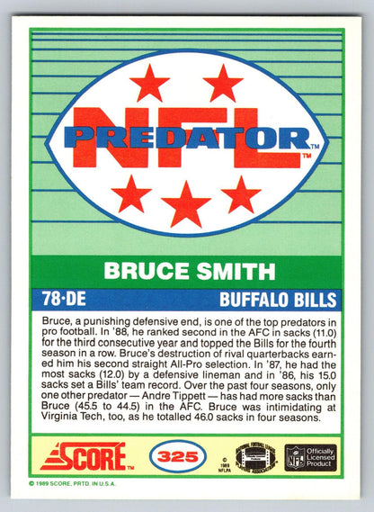 1989 Score #325 Bruce Smith