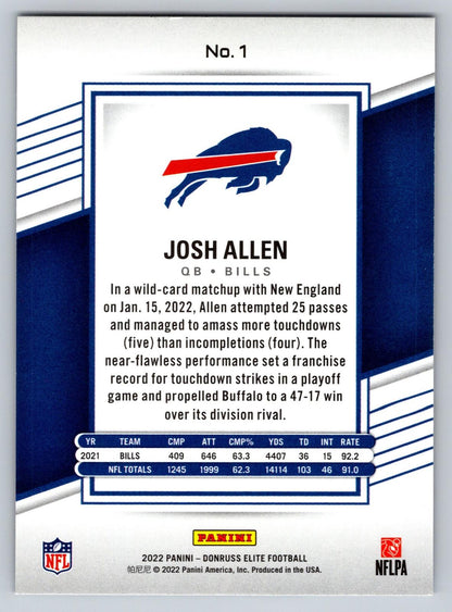 2022 Donruss Elite #1 Josh Allen