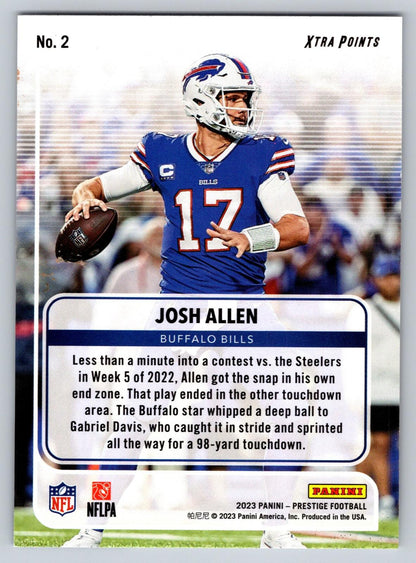 2023 Panini Prestige #2 Josh Allen For the Record