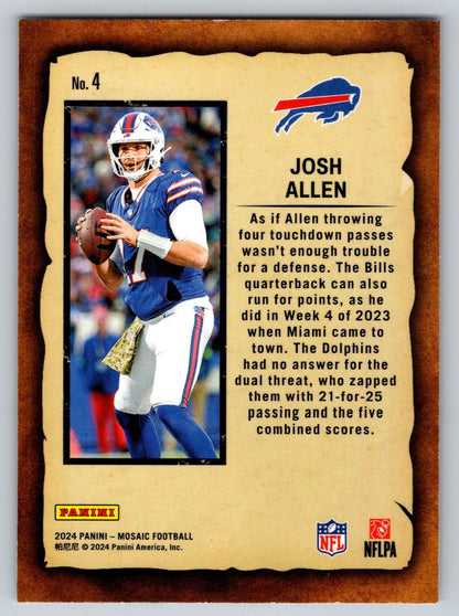 2024 Panini Mosaic #4 Josh Allen Notoriety