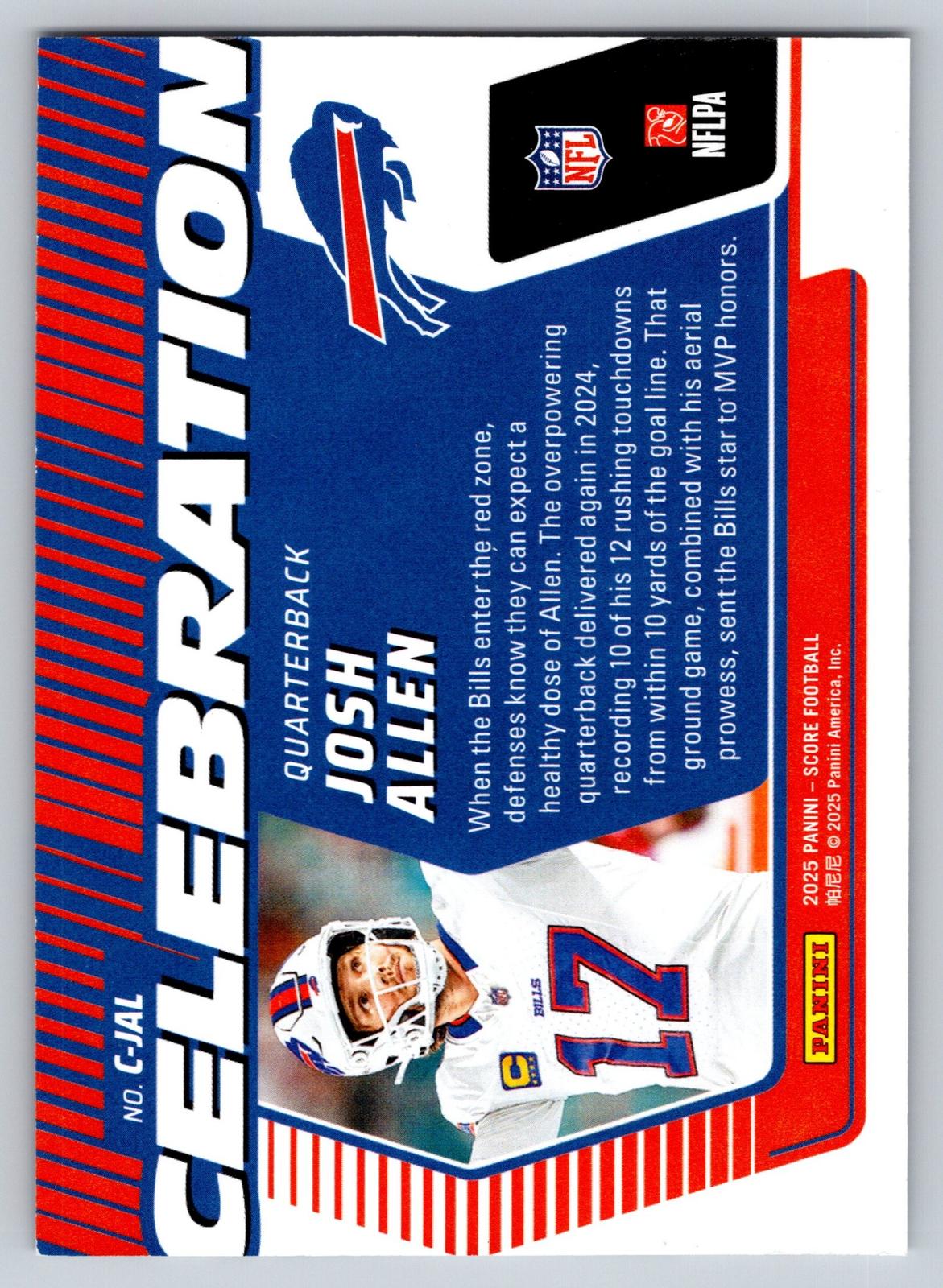 2025 Score #C-JAL Josh Allen Celebration