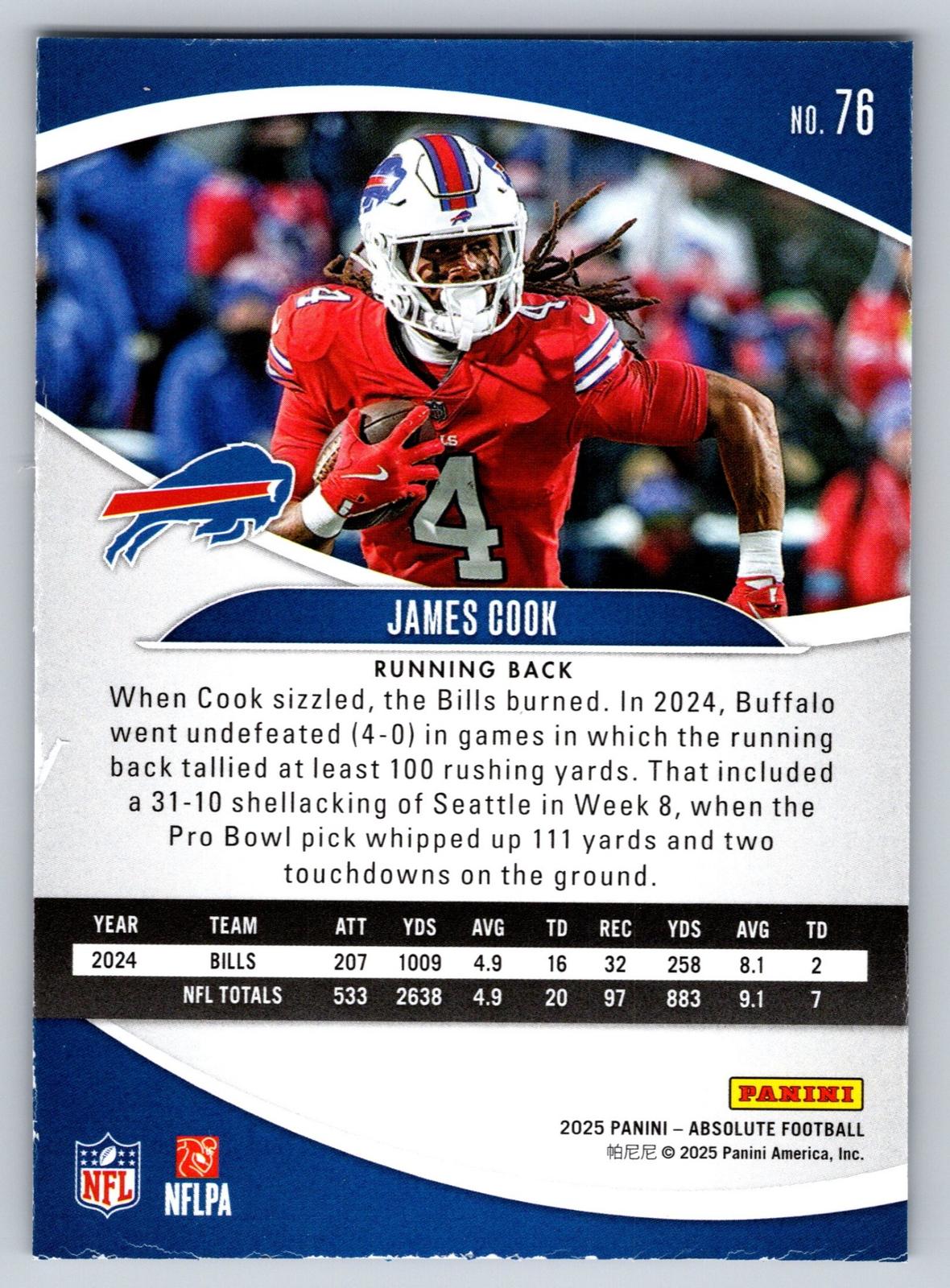 2025 Panini Absolute #76 James Cook Retail