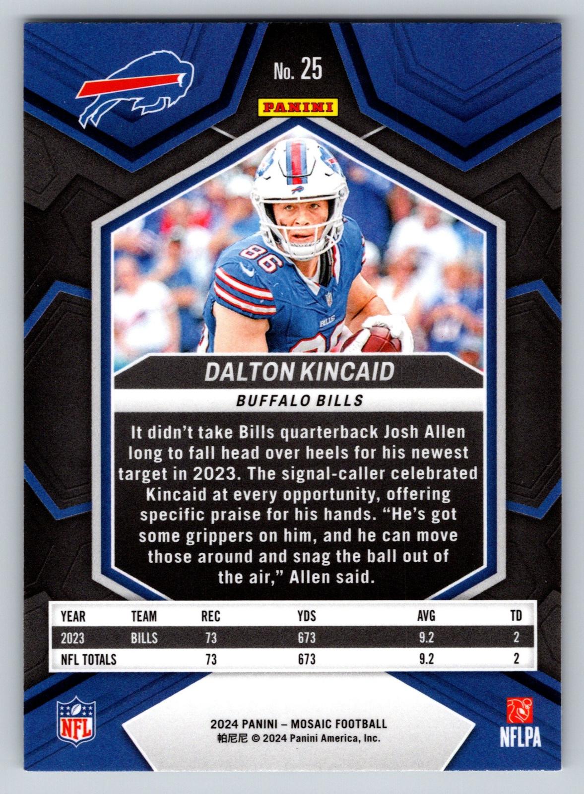 2024 Panini Mosaic #25 Dalton Kincaid