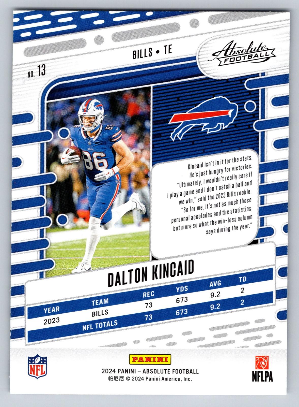 2024 Panini Absolute #13 Dalton Kincaid Retail