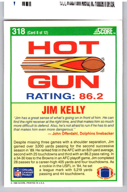 1990 Score #318 Jim Kelly