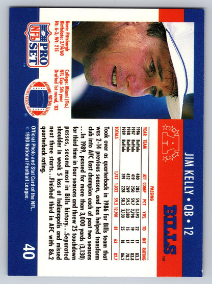 1990 Pro Set #40 Jim Kelly