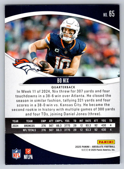 2025 Panini Absolute #65 Bo Nix Retail